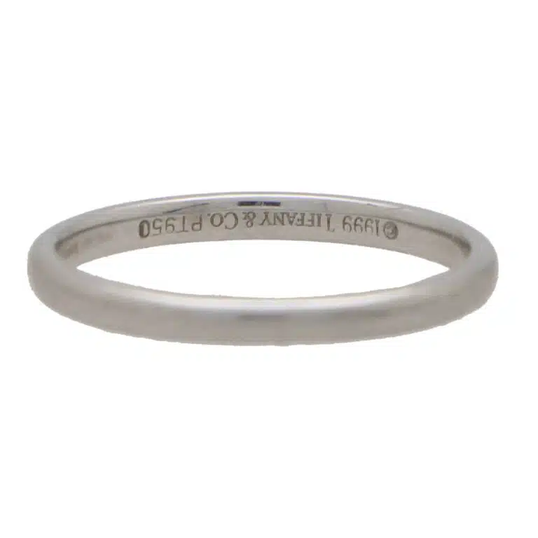 Vintage 1999 Tiffany & Co. 'Lucida' Platinum Wedding Band