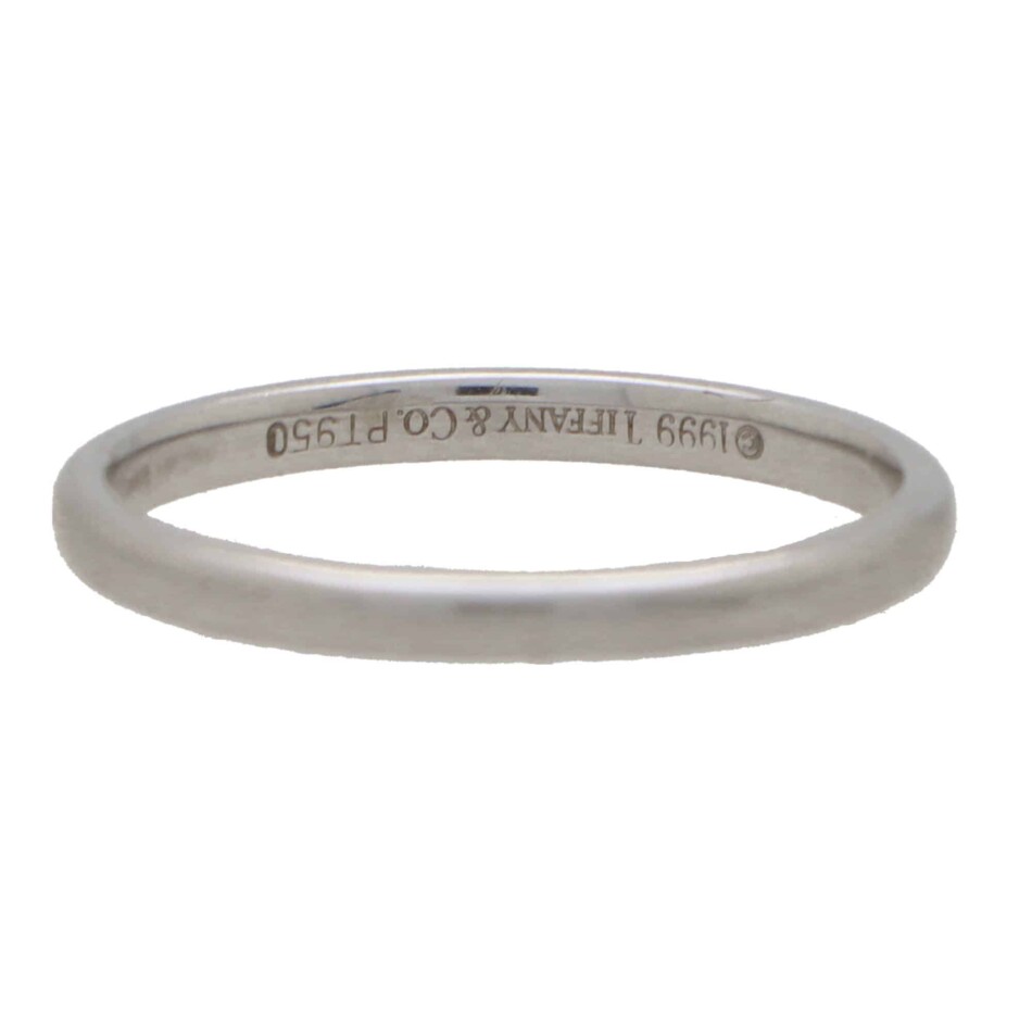 Vintage 1999 Tiffany & Co. 'Lucida' Platinum Wedding Band