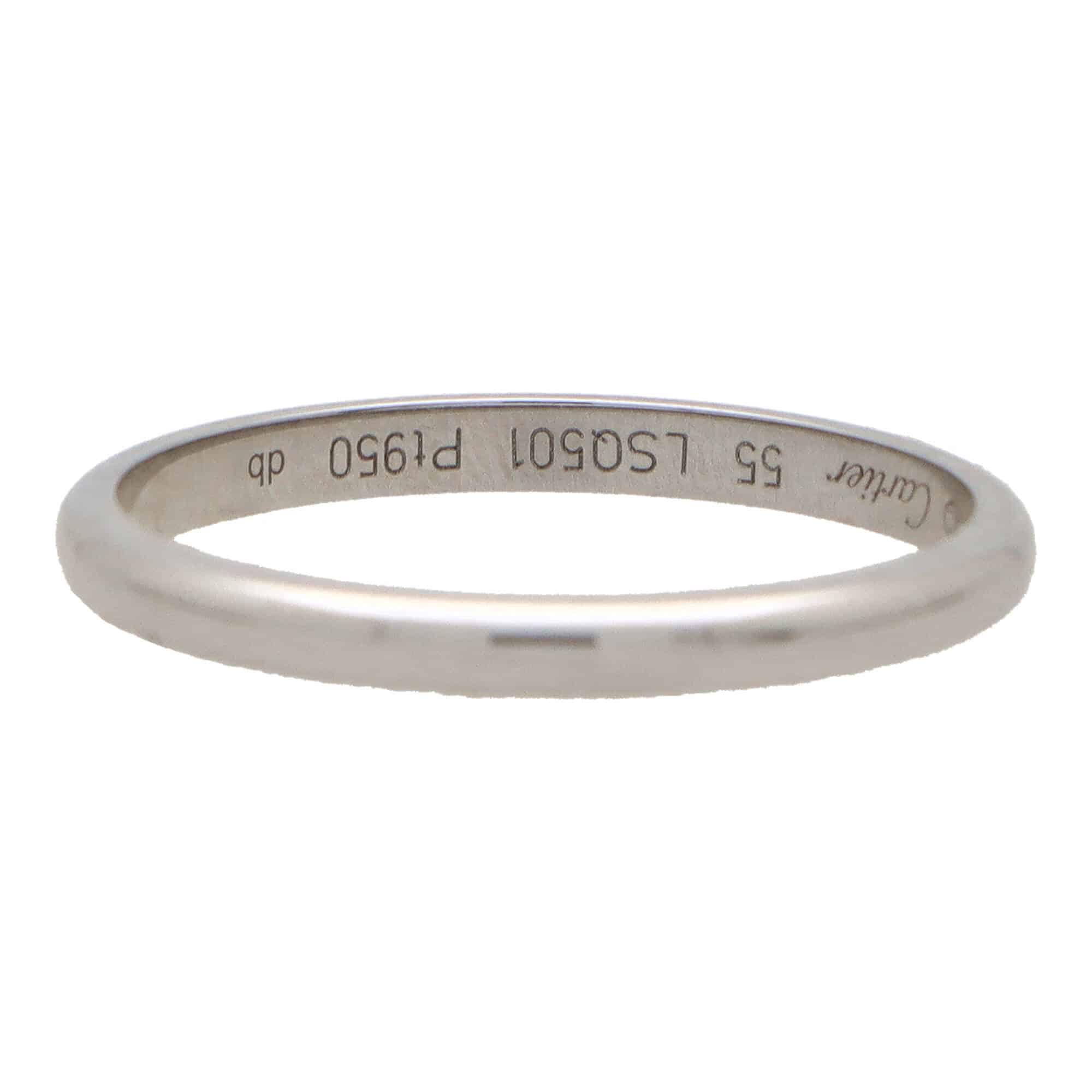 Vintage Cartier Platinum Wedding Band at Susannah Lovis Jewellers