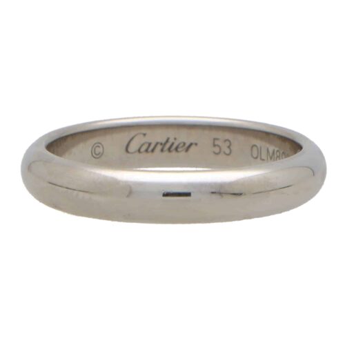Vintage Cartier '1895' Platinum Wedding Band Size 53