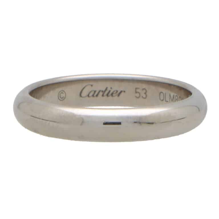 Vintage Cartier '1895' Platinum Wedding Band Size 53