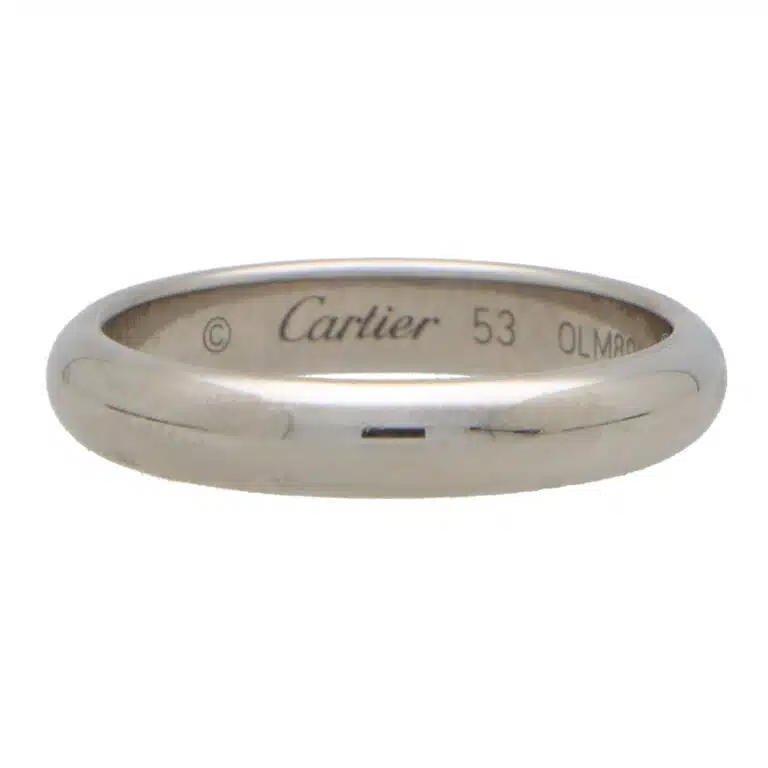 Vintage Cartier '1895' Platinum Wedding Band Size 53