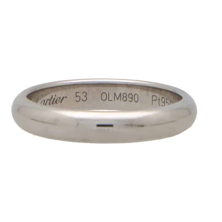 Vintage Cartier '1895' Platinum Wedding Band Size 53