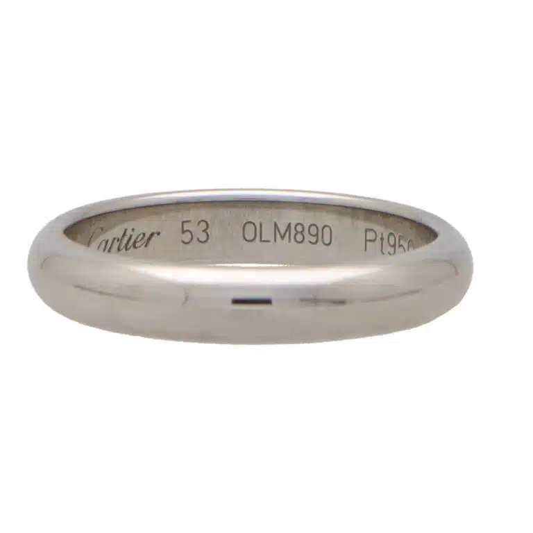 Vintage Cartier '1895' Platinum Wedding Band Size 53