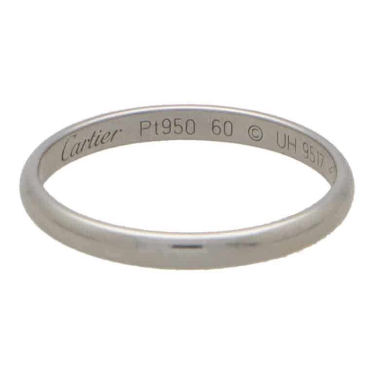 Vintage Cartier Platinum '1895' Wedding Band, Size 60