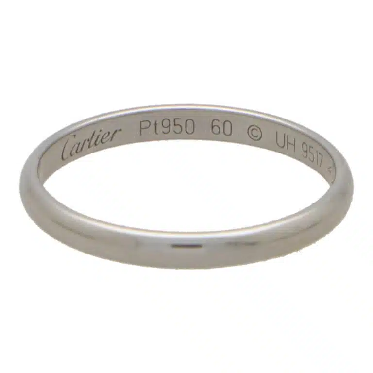 Vintage Cartier Platinum '1895' Wedding Band, Size 60