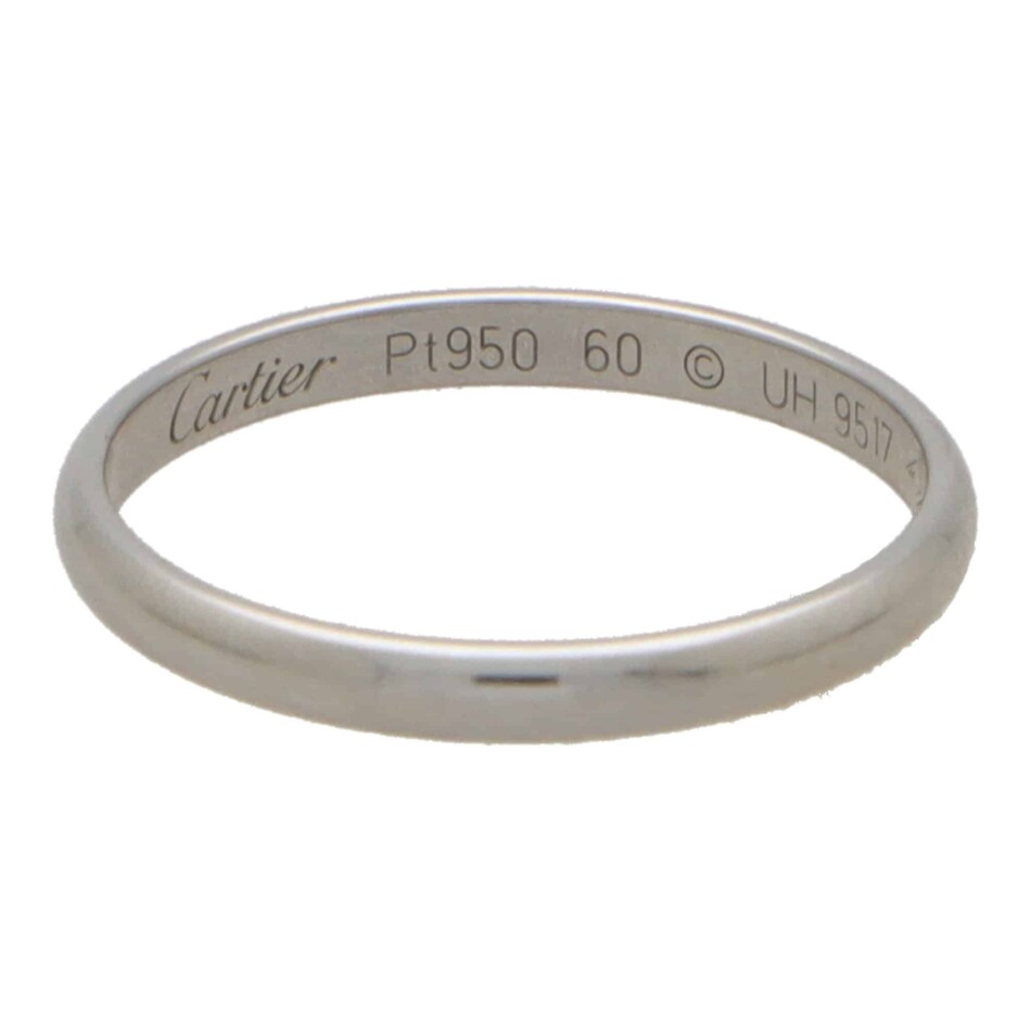 Vintage Cartier Platinum '1895' Wedding Band, Size 60
