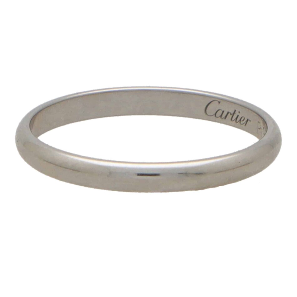 Vintage Cartier Platinum '1895' Wedding Band, Size 60