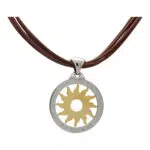 Vintage Bvlgari Tondo Sun Pendant on Leather Cord