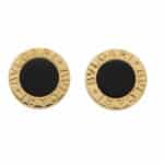 Vintage Bvlgari Signature Onyx Disc Earrings
