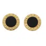 Vintage Bvlgari Signature Onyx Disc Earrings
