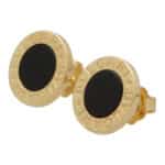 Vintage Bvlgari Signature Onyx Disc Earrings