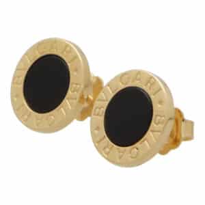 Vintage Bvlgari Signature Onyx Disc Earrings