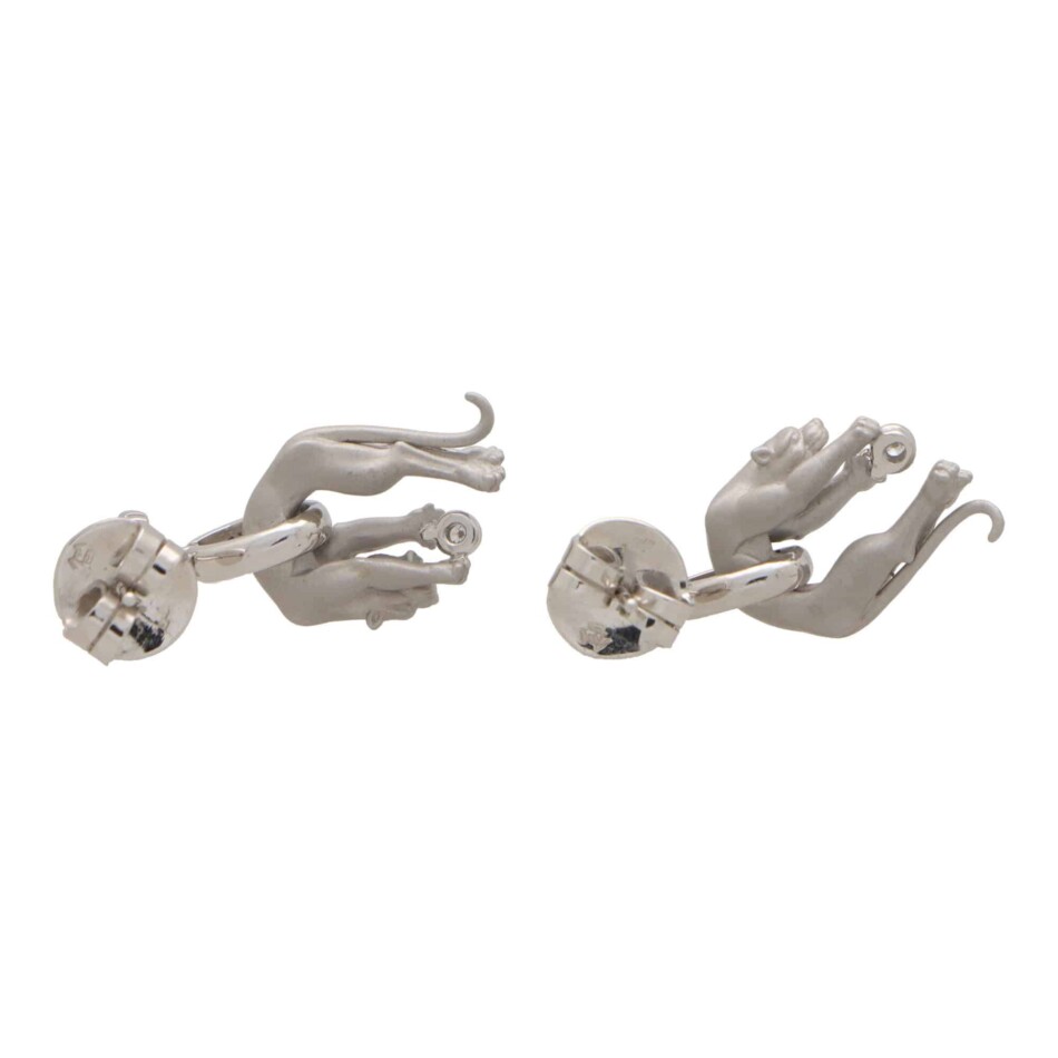 Vintage Carrera y Carrera Diamond Panther Drop Earrings