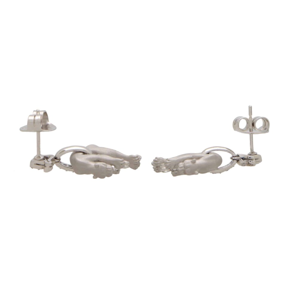 Vintage Carrera y Carrera Diamond Panther Drop Earrings