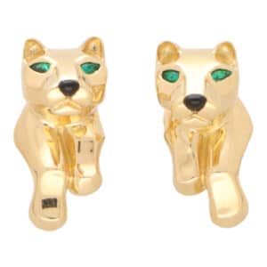Vintage Cartier Emerald Eye Panther Earrings