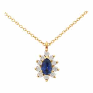 Vintage Tiffany & Co. Blue Sapphire and Diamond Necklace