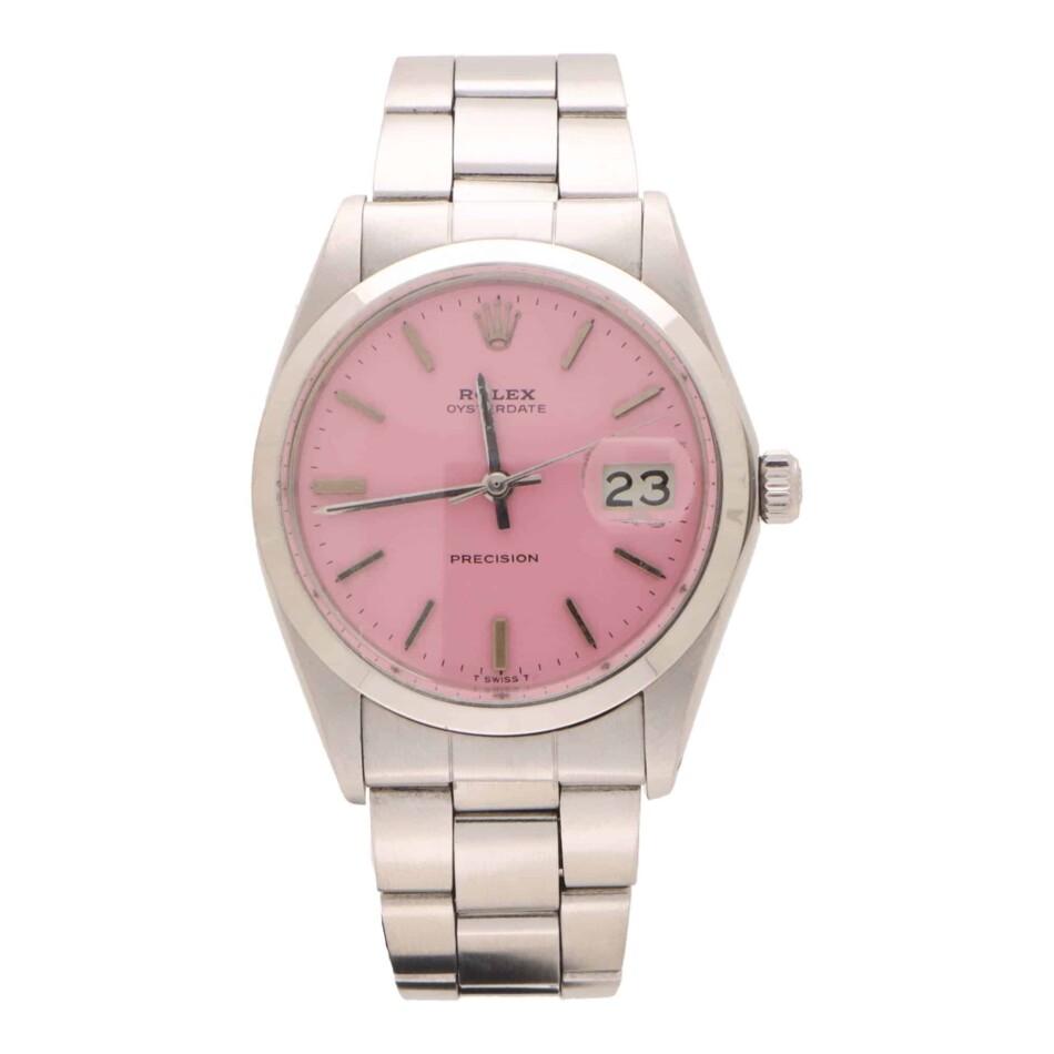 Vintage 1970 Rolex Oysterdate Custom Pink Watch