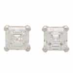 GIA Certified Asscher Cut Diamond Stud Earrings