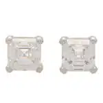 GIA Certified Asscher Cut Diamond Stud Earrings