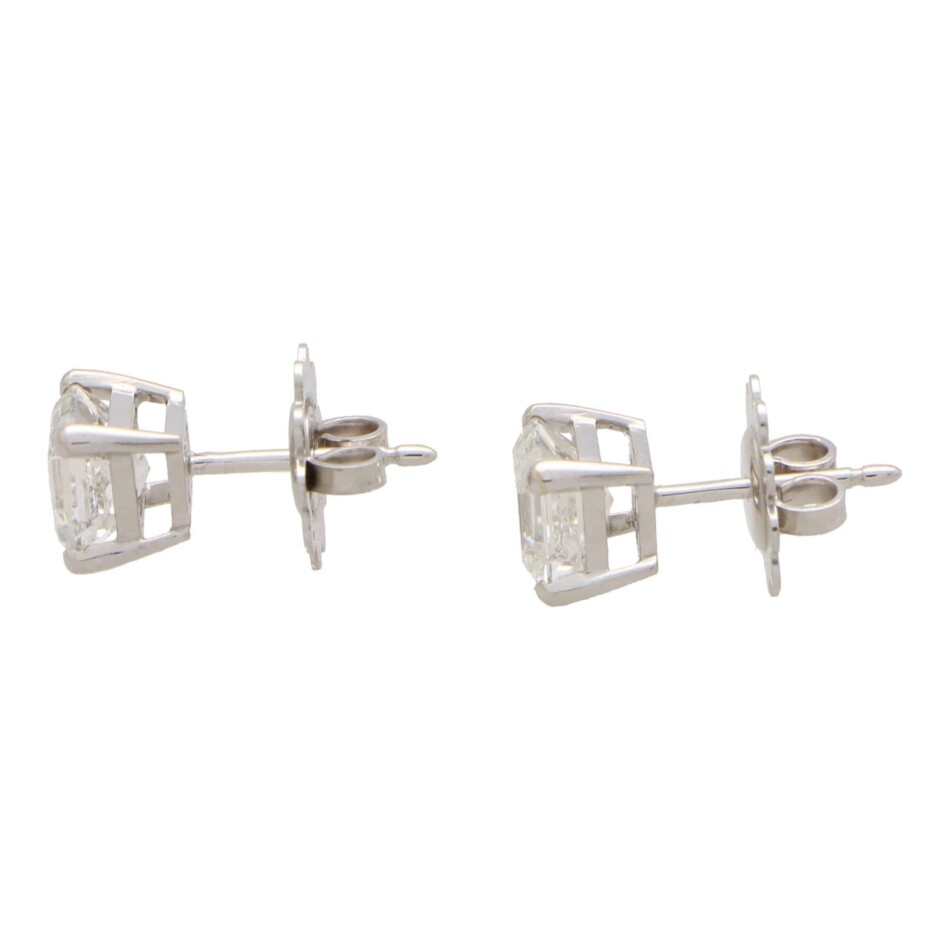GIA Certified Asscher Cut Diamond Stud Earrings