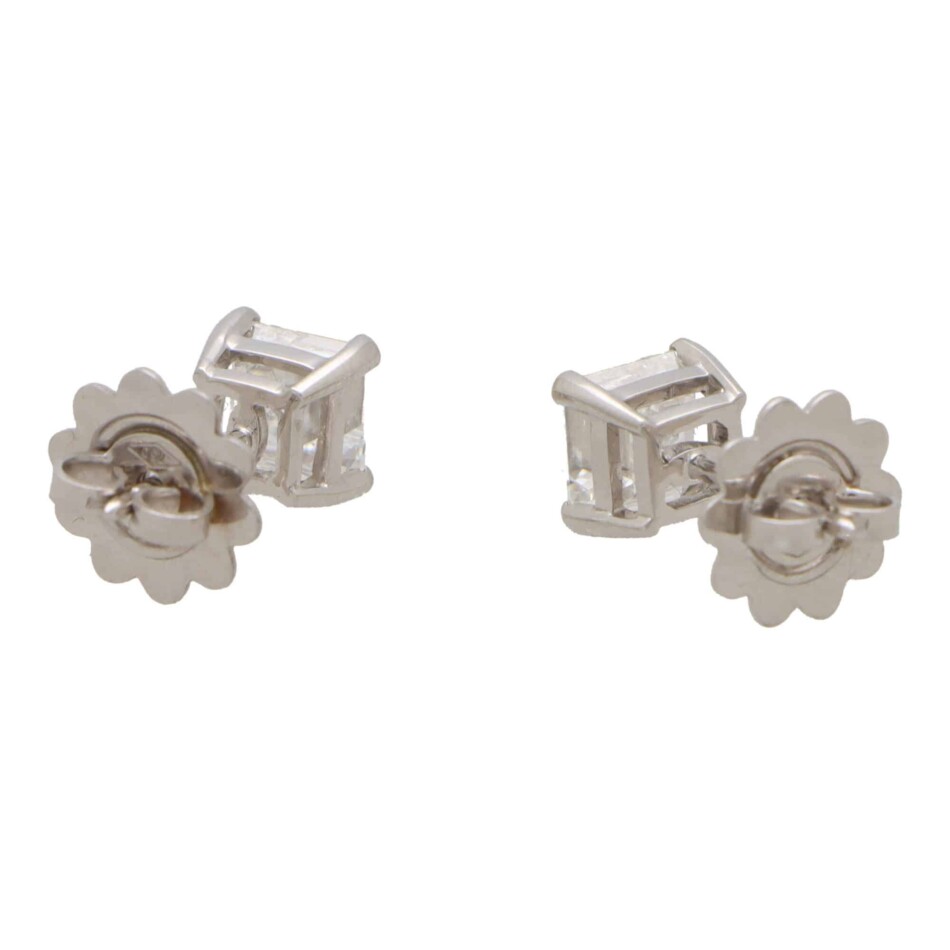 GIA Certified Asscher Cut Diamond Stud Earrings