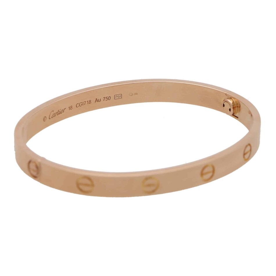 Vintage Cartier Rose Gold Love Bangle, Size 18
