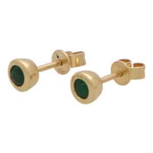 Round Cut 0.31ct Emerald Stud Earrings