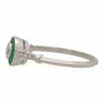 At Deco Inspired Emerald and Diamond Target Ring