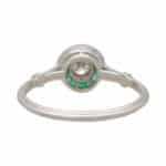 At Deco Inspired Emerald and Diamond Target Ring