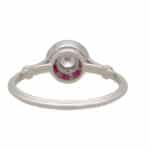 Art Deco Inspired Diamond and Ruby Target Ring