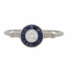 Art Deco Inspired Sapphire and Diamond Target Ring