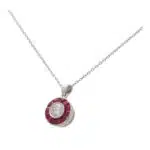 Art Deco Inspired Ruby and Diamond Target Necklace