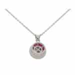 Art Deco Inspired Ruby and Diamond Target Necklace