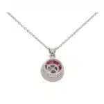 Art Deco Inspired Ruby and Diamond Target Necklace