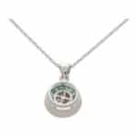 Art Deco Inspired Emerald and Diamond Target Necklace