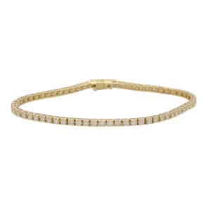 Contemporary 2.00ct Diamond Yellow Gold Line Bracelet