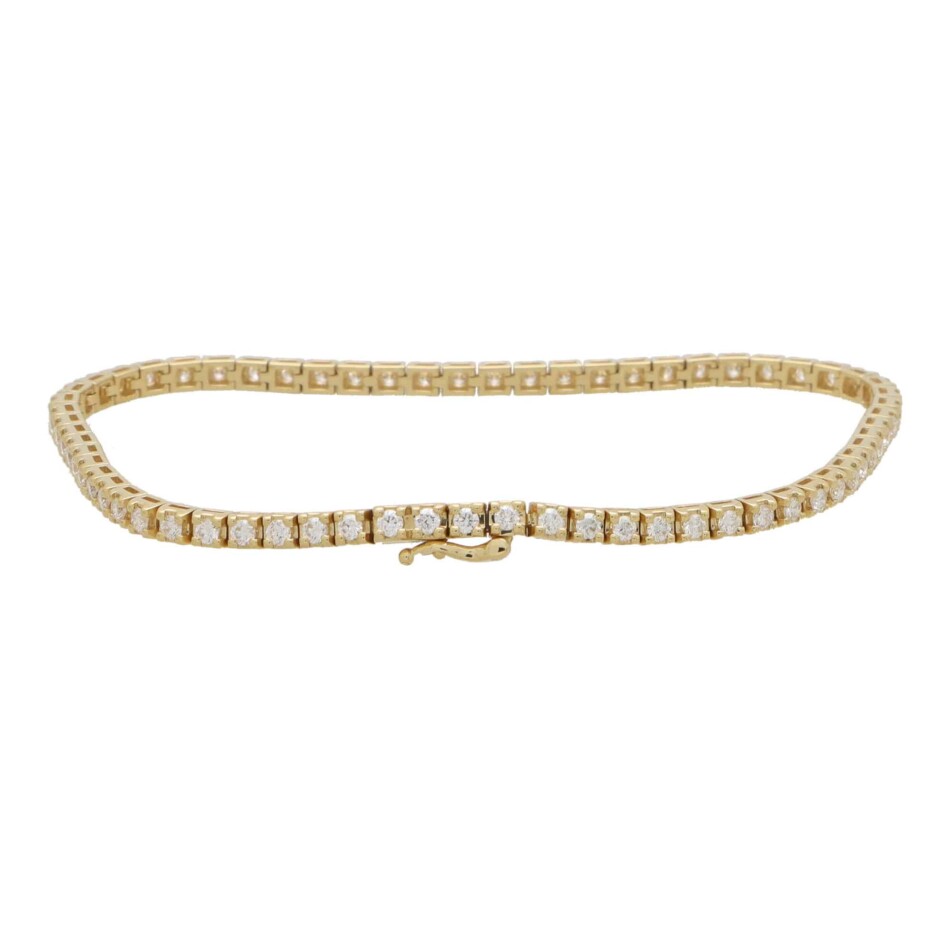 Contemporary 2.00ct Diamond Yellow Gold Line Bracelet