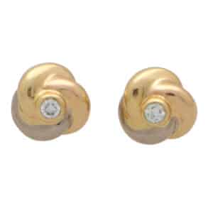 Vintage Cartier Trinity Lovers Knot Diamond Stud Earrings