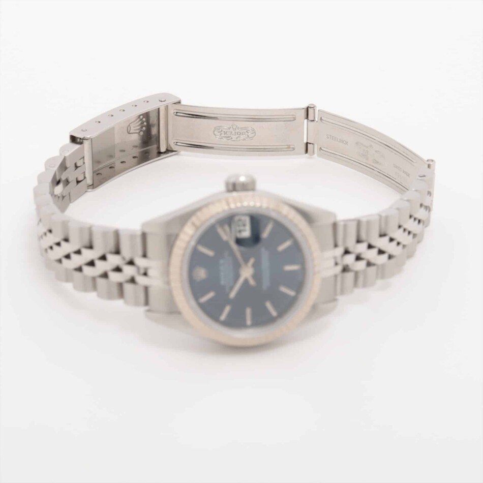 Vintage 1990 Blue Dial 26mm Rolex Datejust Watch