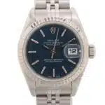 Vintage 1990 Blue Dial 26mm Rolex Datejust Watch