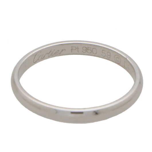 Vintage Cartier '1895' Wedding Band in Platinum size 59