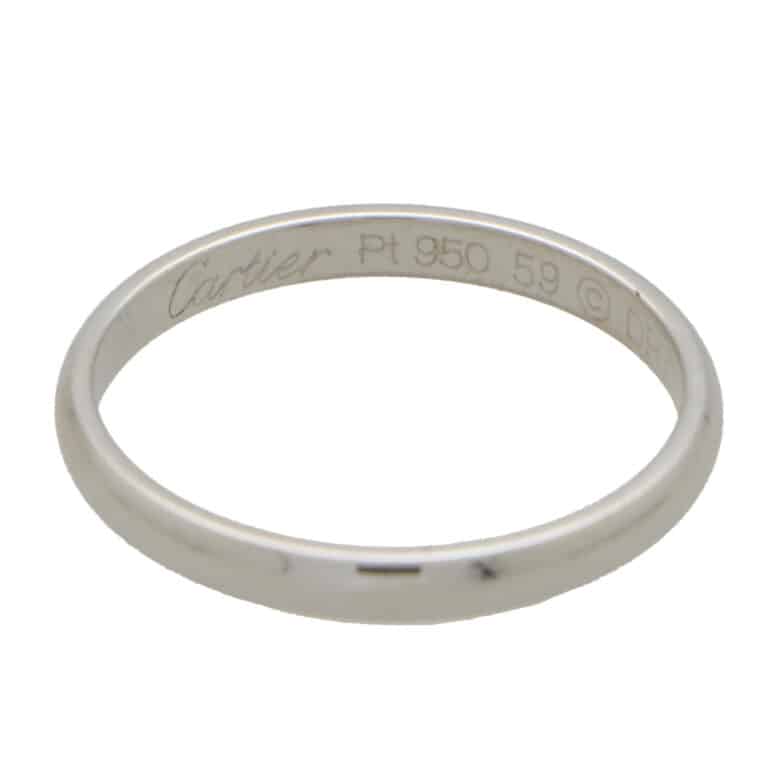 Vintage Cartier '1895' Wedding Band in Platinum size 59