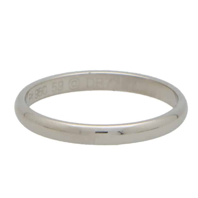 Vintage Cartier '1895' Wedding Band in Platinum size 59