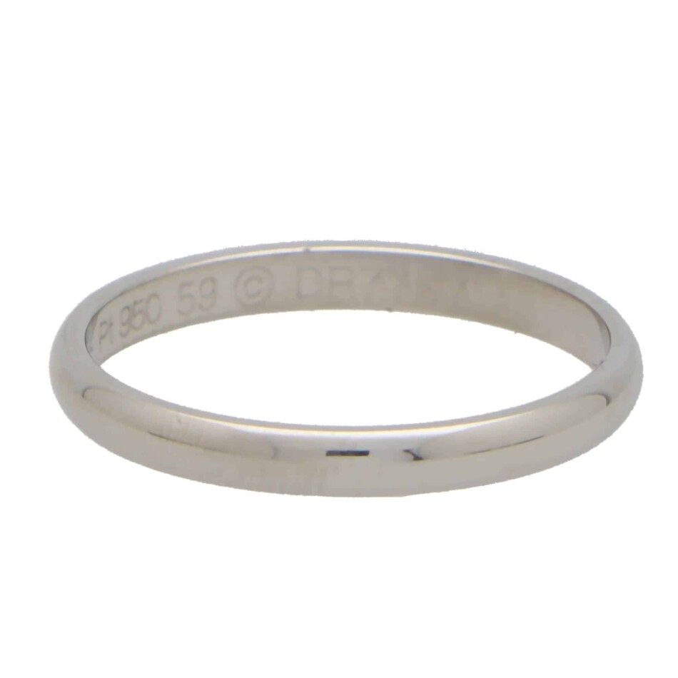 Vintage Cartier '1895' Wedding Band in Platinum size 59