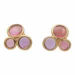 Vintage Pink and Purple Quartz Bubble Earrings