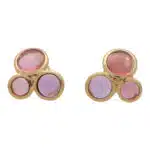 Vintage Pink and Purple Quartz Bubble Earrings