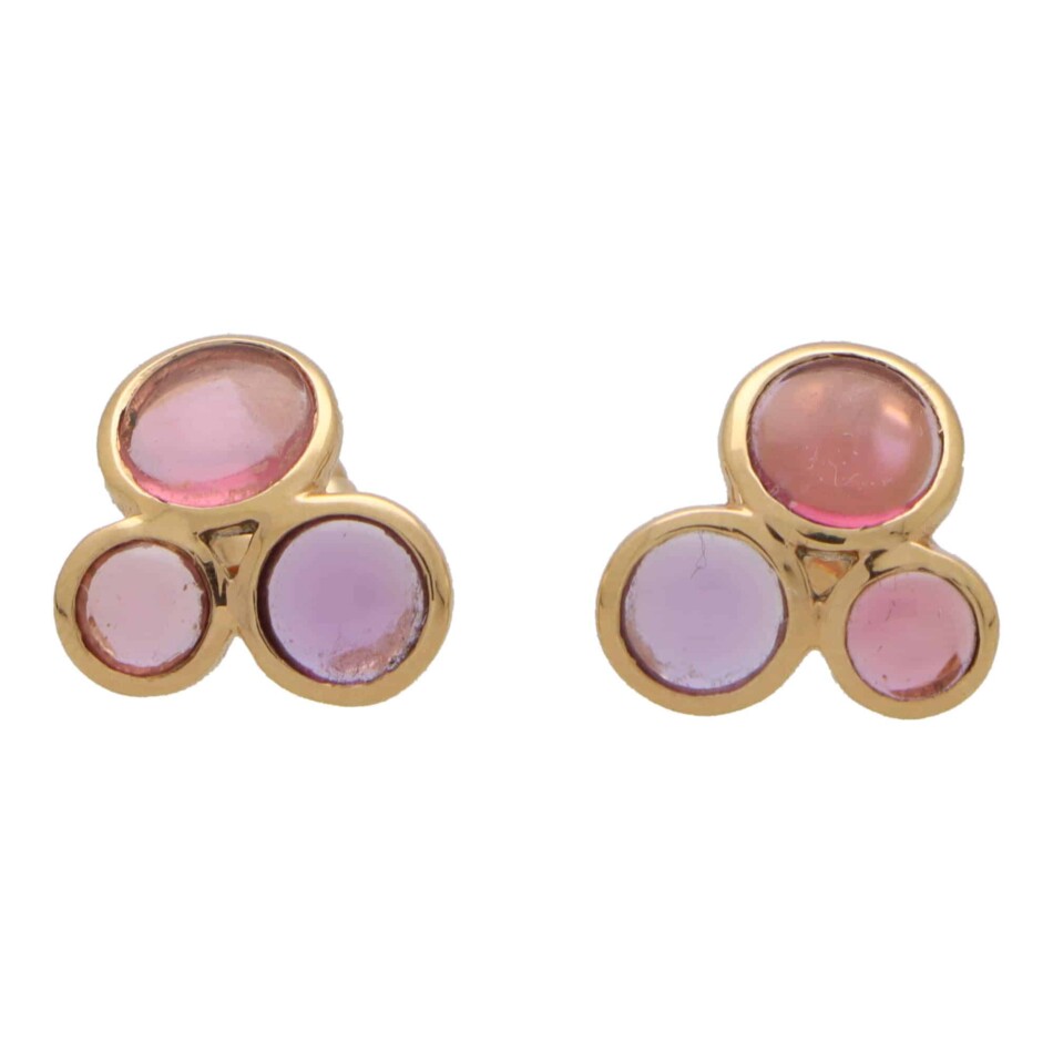 Vintage Pink and Purple Quartz Bubble Earrings