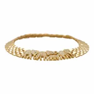 Vintage Cartier Diamond Elephant Maillon Necklace