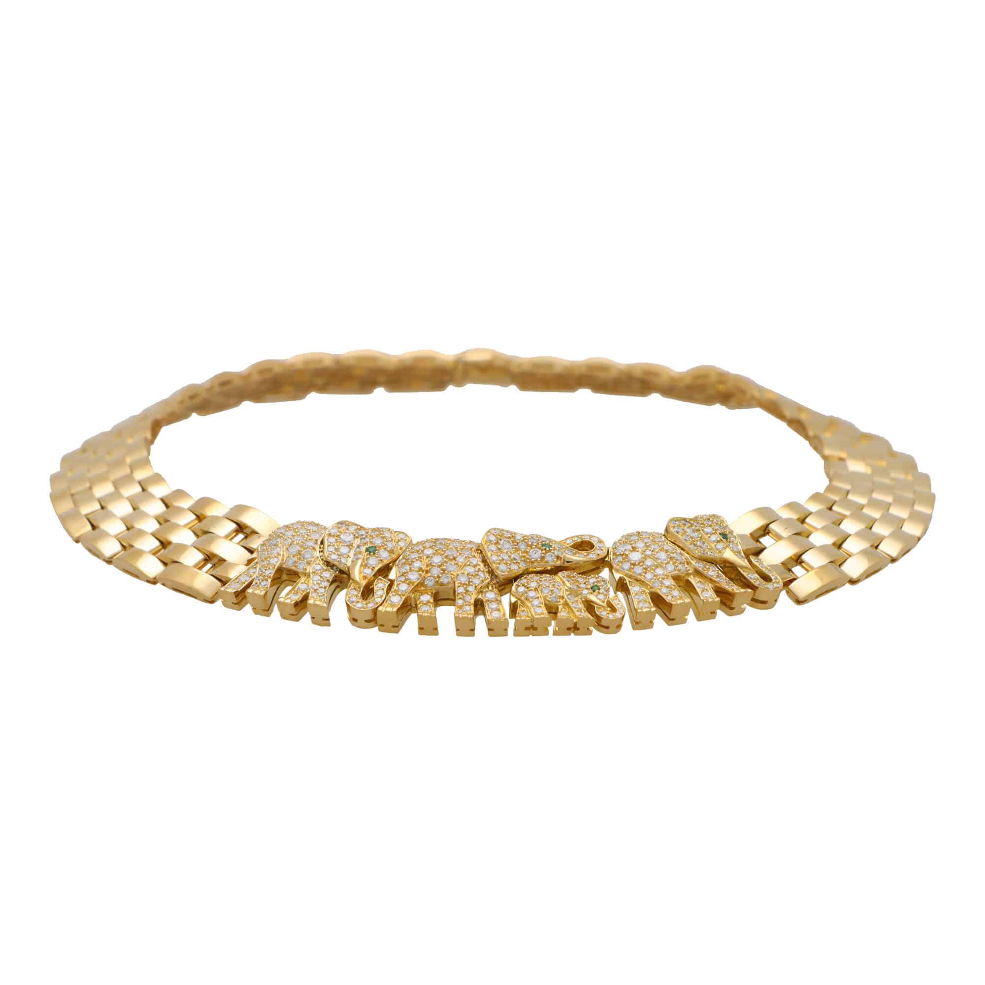 Vintage Cartier Diamond Elephant Maillon Necklace at Susannah
